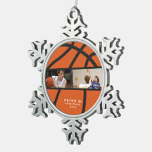 Personalised Basketball Ornament – Photo Snowflake