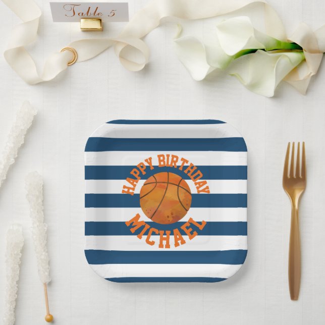 Personalised Basketball Paper Plate (Wedding)