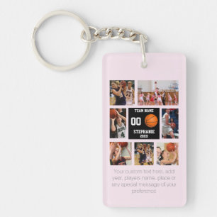 Personalised Basketball Photo Collage Key Ring