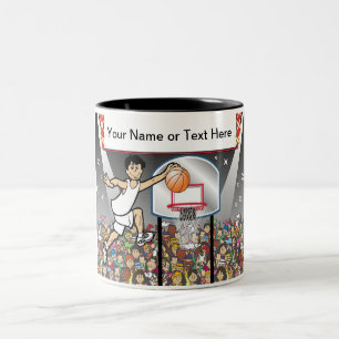 Personalised Basketball Player - Male Cartoon Two-Tone Coffee Mug