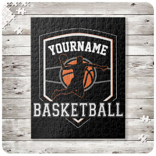 Personalised Basketball Player NAME Slam Dunk Team Jigsaw Puzzle