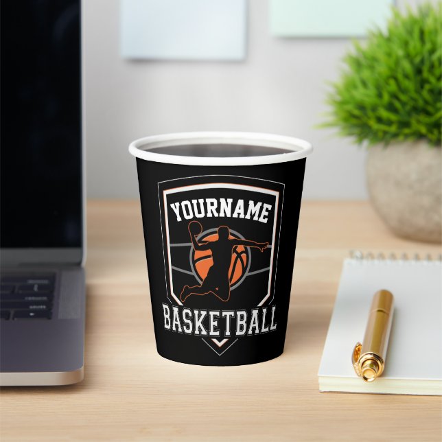 Personalised Basketball Player NAME Slam Dunk Team Paper Cups (Insitu)