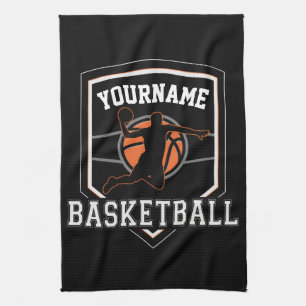 Personalised Basketball Player NAME Slam Dunk Team Tea Towel