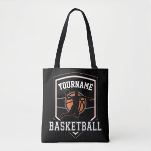 Personalised Basketball Player NAME Slam Dunk Team Tote Bag