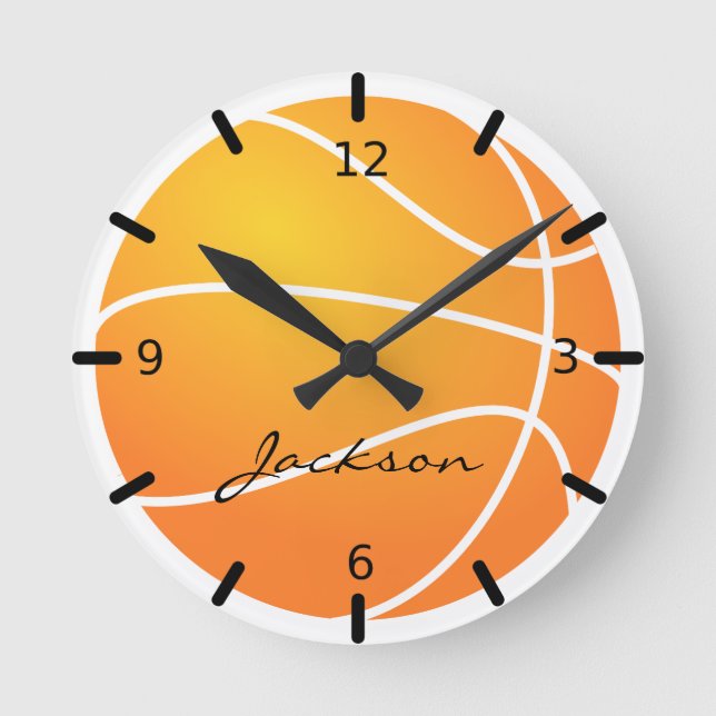 Personalised Basketball Round Clock (Front)