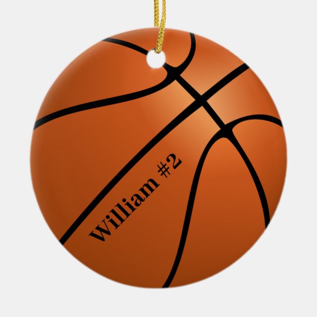 Personalised Basketball Sport Ceramic Ornament (Front)