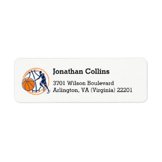 Personalised Basketball | Sport Return Address Label