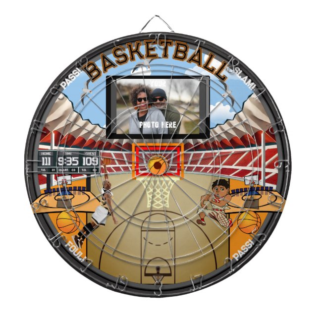 Personalised Basketball Stadium House Dartboard (Front)