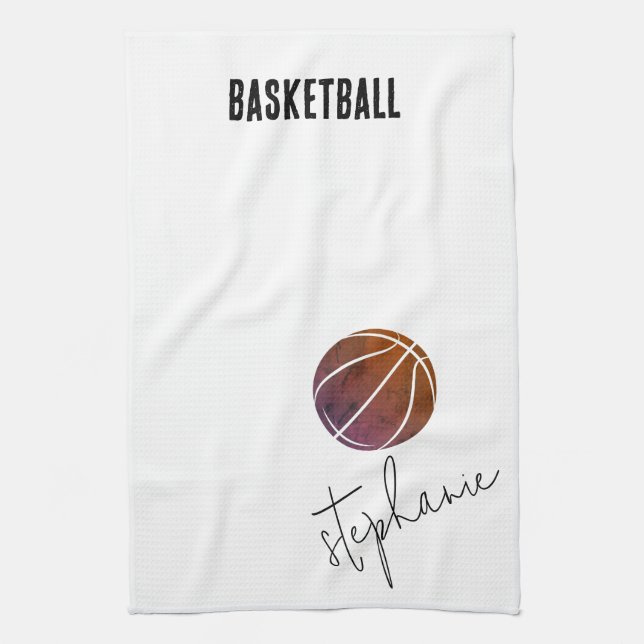 Personalised Basketball Tea Towel (Vertical)