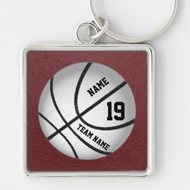 Personalised Basketball Team Gift Ideas Key Ring (Front)