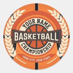 Personalised Basketball Team Player Custom Athlete Classic Round Sticker