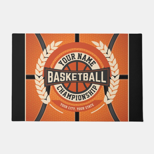 Personalised Basketball Team Player Custom Athlete Doormat (Front)