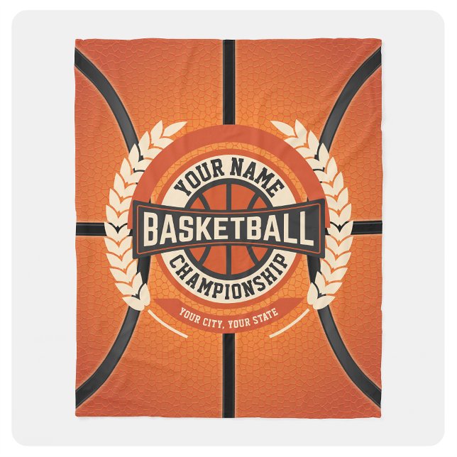 Personalised Basketball Team Player Custom Athlete Fleece Blanket (Creator Uploaded)