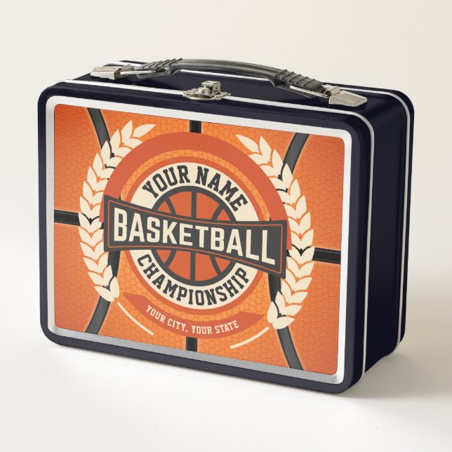 Personalised Basketball Team Player Custom Athlete Metal Lunch Box (Front)