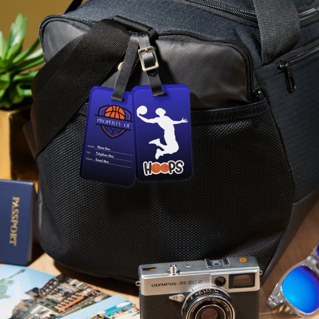  Personalised Basketball Themed Luggage Tag (Front & Back)