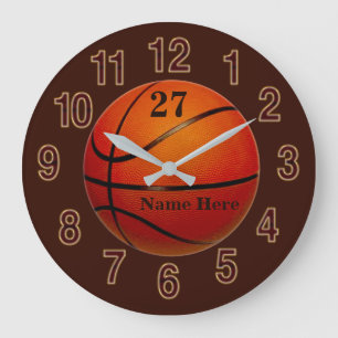 Personalised Basketball Wall Clocks TEXT, COLORS