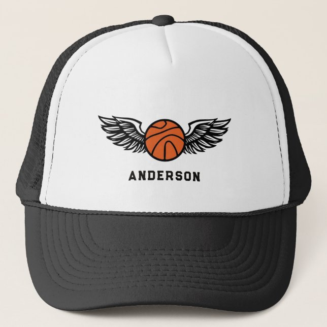 Personalised Basketball Wings Trucker Hat name (Front)