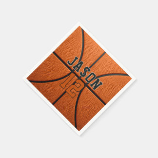 Personalised Basketball with Name & Age Napkin