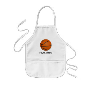 Personalised Basketball Wood Floor Kids Apron