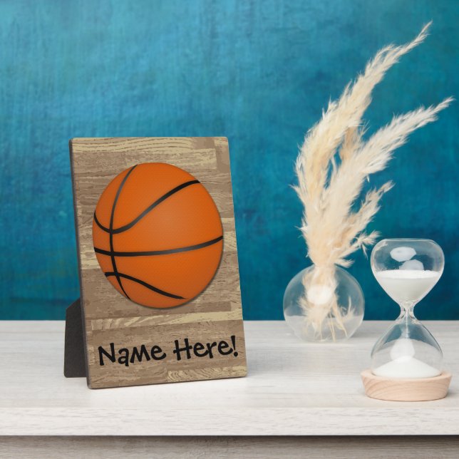 Personalised Basketball Wood Floor Plaque (Side)