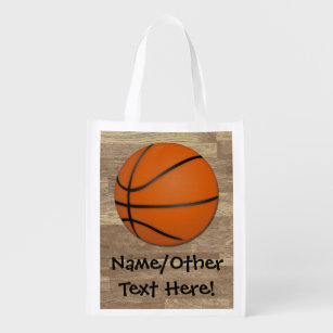 Personalised Basketball Wood Floor Reusable Grocery Bag