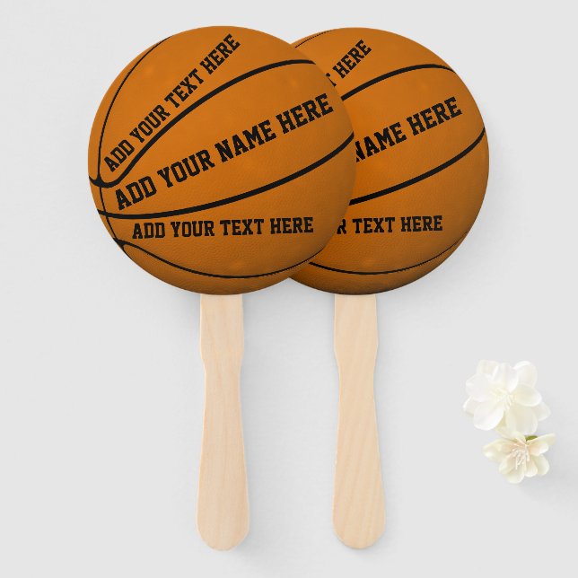 Personalised Basketballs Hand Fan (Front and Back)