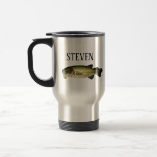 Personalised Bass Fish Stainless Steel Travel Mug