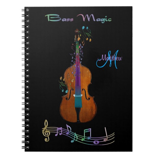 Personalised Bass Magic Music Notebook (Front)