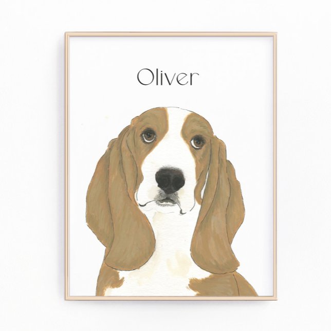 Personalised Basset Hound Art Photo Print (Creator Uploaded)