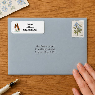 Personalised Basset Hound Return Address Label