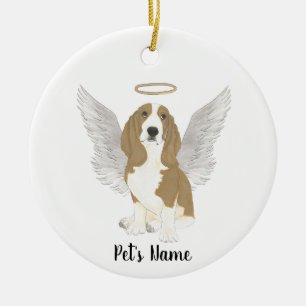 Personalised Basset Hound Sympathy Memorial Ceramic Ornament