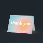 Personalised Bat Mitzvah Soft Blue Pastel Gradient Thank You Card<br><div class="desc">Share your gratitude with this modern thank you card featuring a dreamy sunset gradient in soft pastel hues. The bold typography adds a contemporary touch, making it perfect for weddings, baby showers, birthdays, or any special occasion. Personalise with your name for a stylish and heartfelt way to say thank you....</div>