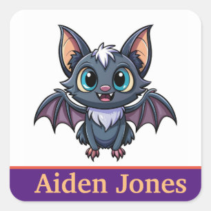 Personalised bat stickers colourful