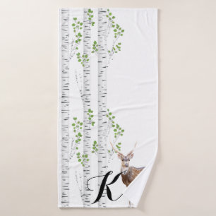 Personalised Bath Towel Deer Doe Buck Woodland Hun
