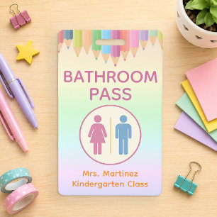 Personalised Bathroom Pass Badge for Teachers ID Badge