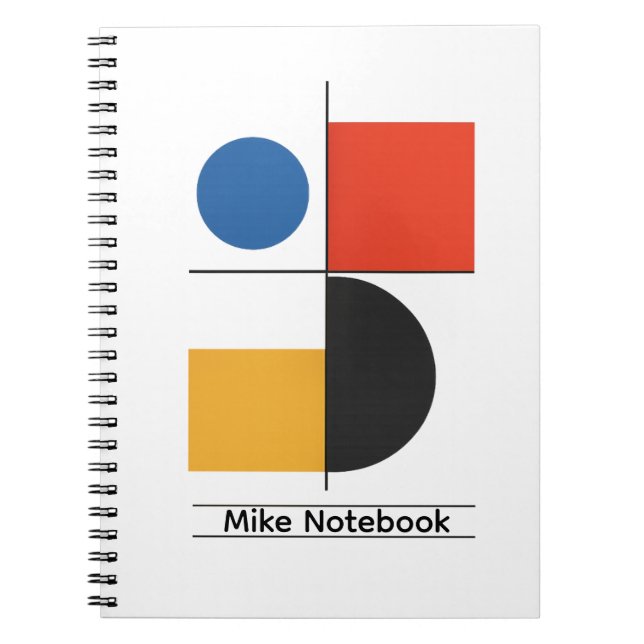 Personalised Bauhaus Minimalist Geometric Notebook (Front)