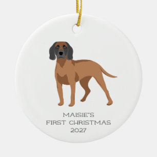 Personalised Bavarian Mountain Hound Dog Christmas Ceramic Ornament