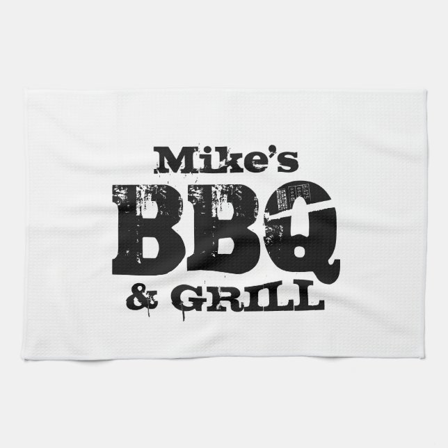 Personalised BBQ accessories Custom kitchen towel (Horizontal)
