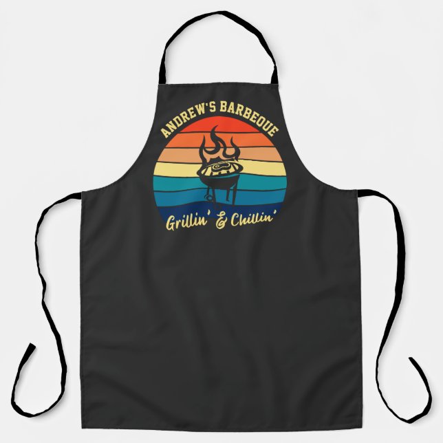 Personalised BBQ - Chilling and Grilling Apron (Front)