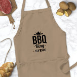 Personalised BBQ King Name APron For Men<br><div class="desc">Personalised BBQ King Name APron For Men. Funny bbq king barbeque grilling apron for men. Personalise this custom design with your own name or text.</div>