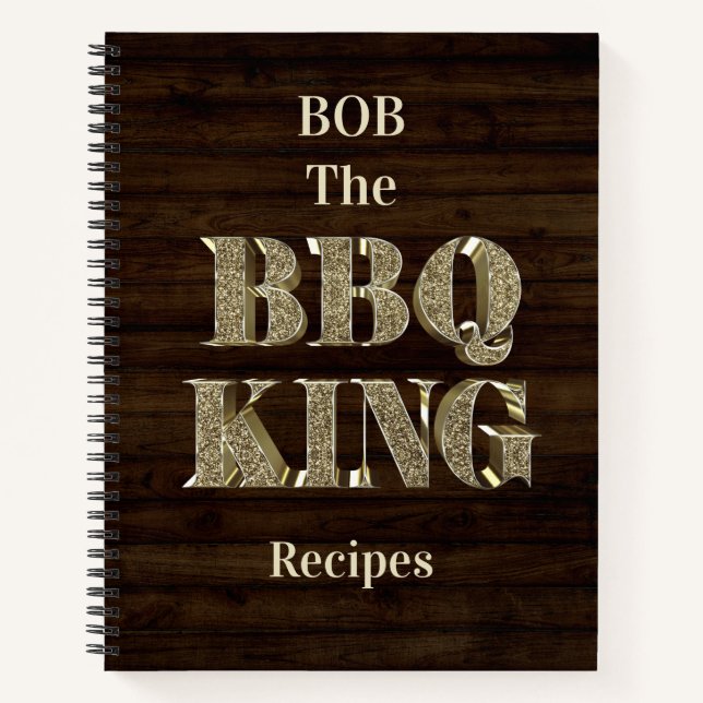 Personalised BBQ King Recipe Notebook (Front)