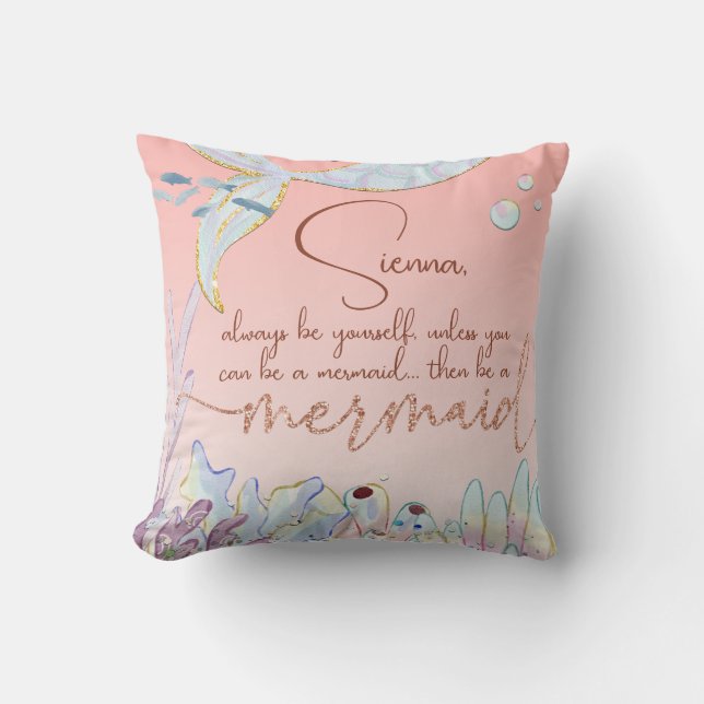 Personalised "Be a Mermaid" Cushion (Front)