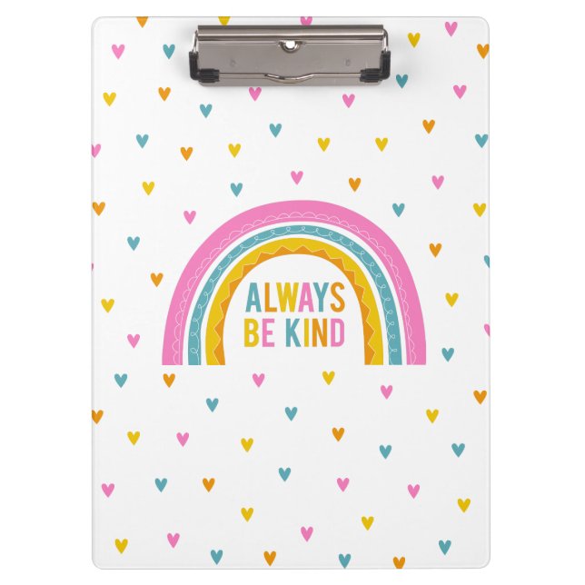 Personalised Be Kind Rainbow Clipboard (Front)