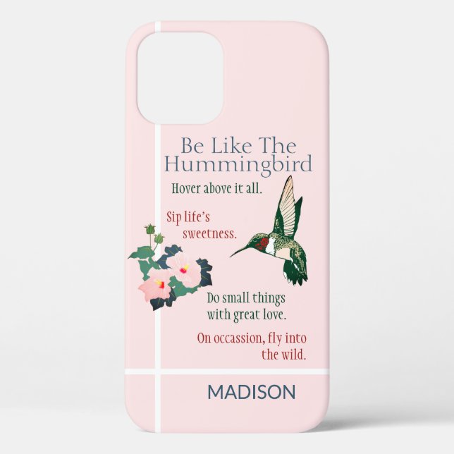 Personalised Be Like a Hummingbird Phone Case (Back)