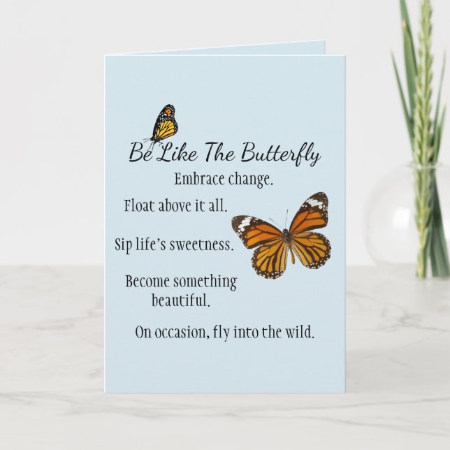 Personalised Be Like the Butterfly Card (Front)