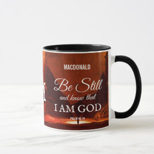Personalised BE STILL AND KNOW Christian Monogram Mug