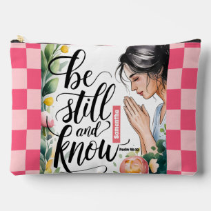 Personalised Be Still and Know Christian Women Accessory Pouch
