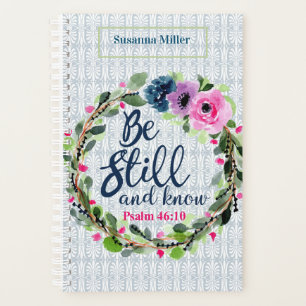 Personalised Be Still And Know Floral Bible 2021 Planner
