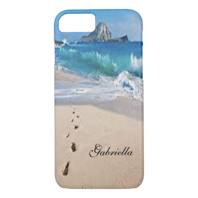 Personalised Beach And Ocean Scene Phone Case (Back)