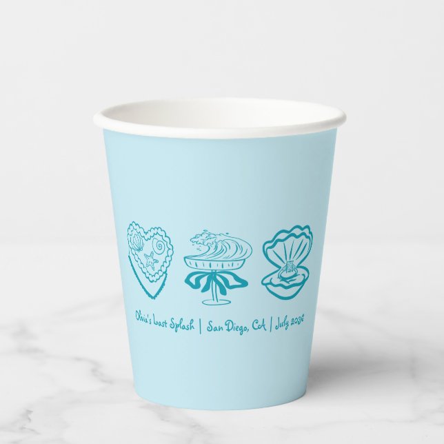 Personalised Beach Bachelorette Decor Cups (Front)